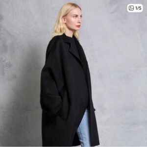 Jesse Kamm Black Marine Layer Wool Coat